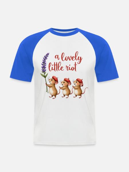 Eine hübsche kleine Riot-Mäuse - Männer Baseball-T-Shirt - Weiß/Royalblau