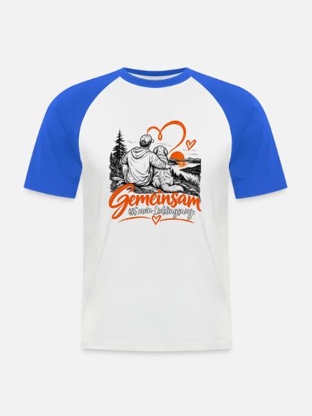 Gemeinsam ist mein Lieblingsweg - Männer Baseball-T-Shirt - Weiß/Royalblau