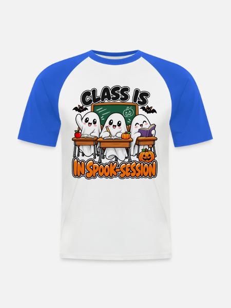 Geisterklasse Spookische Lernrunde - Männer Baseball-T-Shirt - Weiß/Royalblau