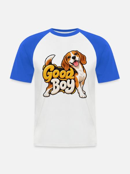 Beagle - Männer Baseball-T-Shirt - Weiß/Royalblau