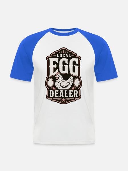 Local Egg Dealer - Männer Baseball-T-Shirt - Weiß/Royalblau