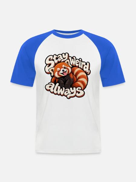 Kleiner Panda - Männer Baseball-T-Shirt - Weiß/Royalblau