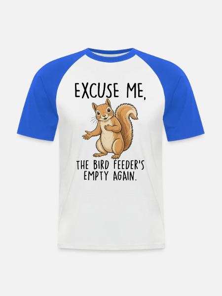 Eichhörnchen klettert auf einen Baum - Männer Baseball-T-Shirt - Weiß/Royalblau