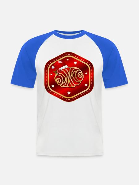 Weihnachten Hamburg Franzbrötchen - Männer Baseball-T-Shirt - Weiß/Royalblau