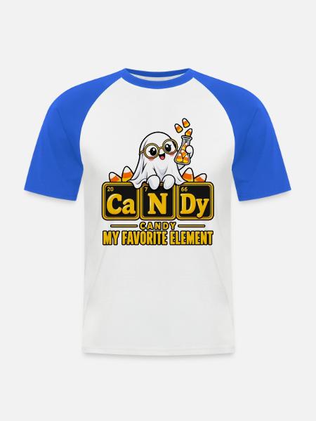 Geister Candy Elemente Design - Männer Baseball-T-Shirt - Weiß/Royalblau