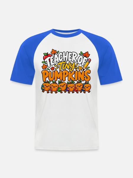 Lehrer der kleinen Kürbisse - Männer Baseball-T-Shirt - Weiß/Royalblau