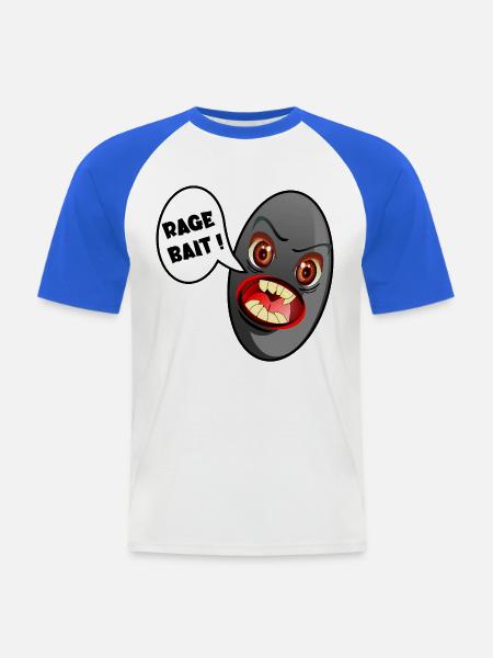 Oliven, Soziale Medien Ragebait - Männer Baseball-T-Shirt - Weiß/Royalblau
