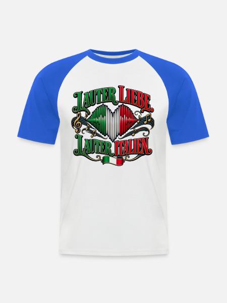 Lauter Liebe lauter Italien - Männer Baseball-T-Shirt - Weiß/Royalblau