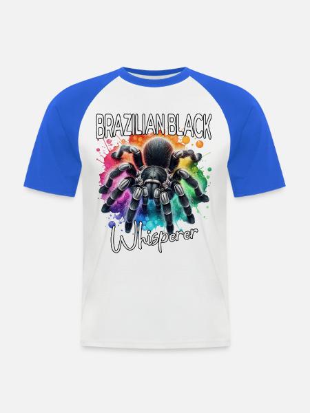 Schwarze Vogelspinne Flüsterer - Männer Baseball-T-Shirt - Weiß/Royalblau