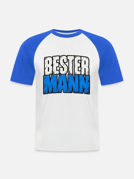 Bester Mann – Lustiger Männer Spruch - Männer Baseball-T-Shirt - Weiß/Royalblau