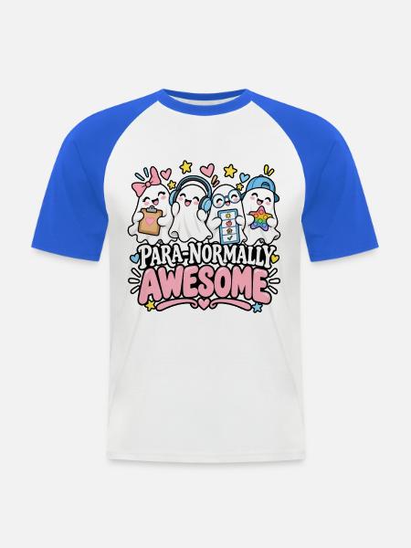 Para-Normally Awesome Geistercrew - Männer Baseball-T-Shirt - Weiß/Royalblau