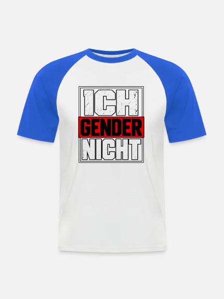 Ich gender nicht – Statement Spruch - Männer Baseball-T-Shirt - Weiß/Royalblau