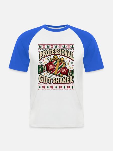 Professional Gift Shaker Design - Männer Baseball-T-Shirt - Weiß/Royalblau
