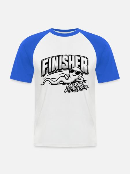 Finisher – Another Race - Männer Baseball-T-Shirt - Weiß/Royalblau