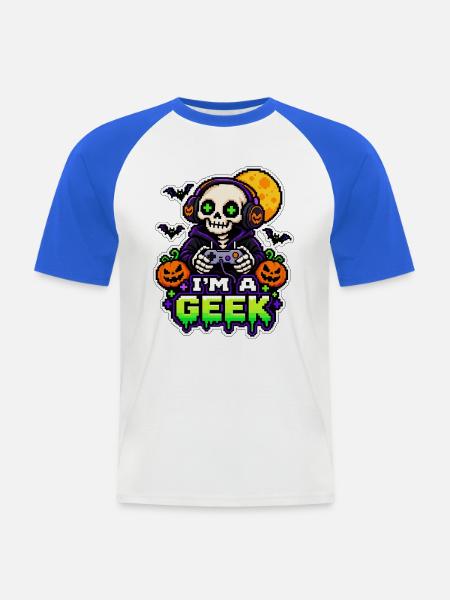 Ich bin ein Halloween-Nerd - Männer Baseball-T-Shirt - Weiß/Royalblau