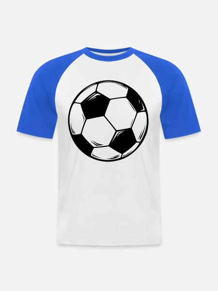 Fußball Design - Männer Baseball-T-Shirt - Weiß/Royalblau