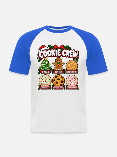 Cookie Crew Weihnachtskekse - Männer Baseball-T-Shirt - Weiß/Royalblau