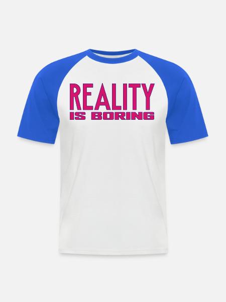 RealityIsLangweilig - Männer Baseball-T-Shirt - Weiß/Royalblau