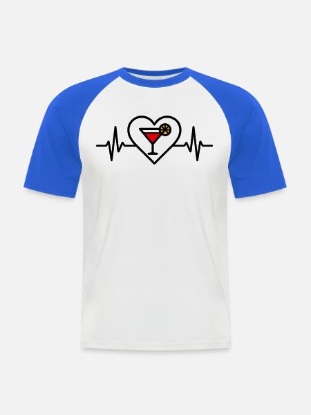 Cocktail Heart Aperitif Drink - Men's Baseball T-Shirt - white/royal blue