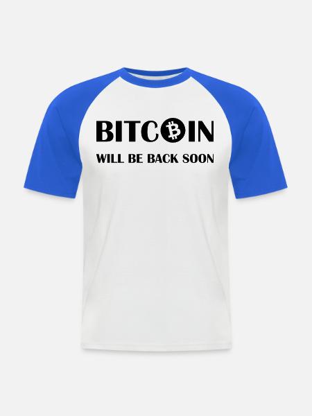Simple Bitcoin Design - Männer Baseball-T-Shirt - Weiß/Royalblau