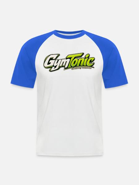 GymTonic – Trinkfitness - Männer Baseball-T-Shirt - Weiß/Royalblau