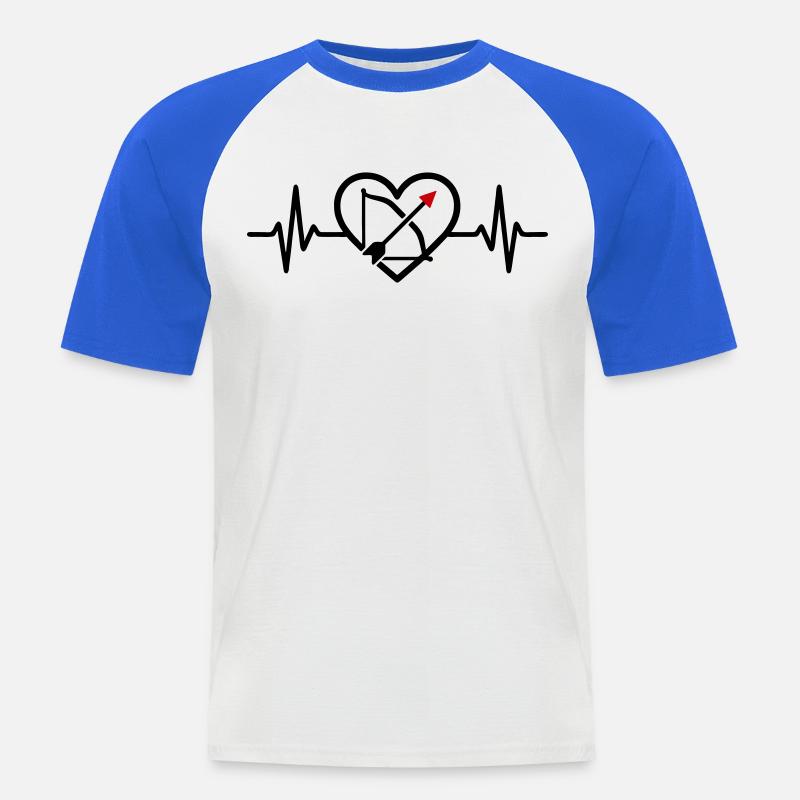 Bogenschießen Herz Pfeil Bogen Sport - Männer Baseball-T-Shirt - Weiß/Royalblau
