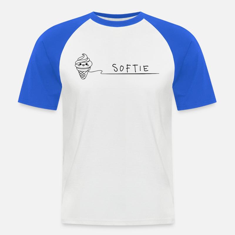 Softie Süßes Softeis Doodle Line Art - Männer Baseball-T-Shirt - Weiß/Royalblau