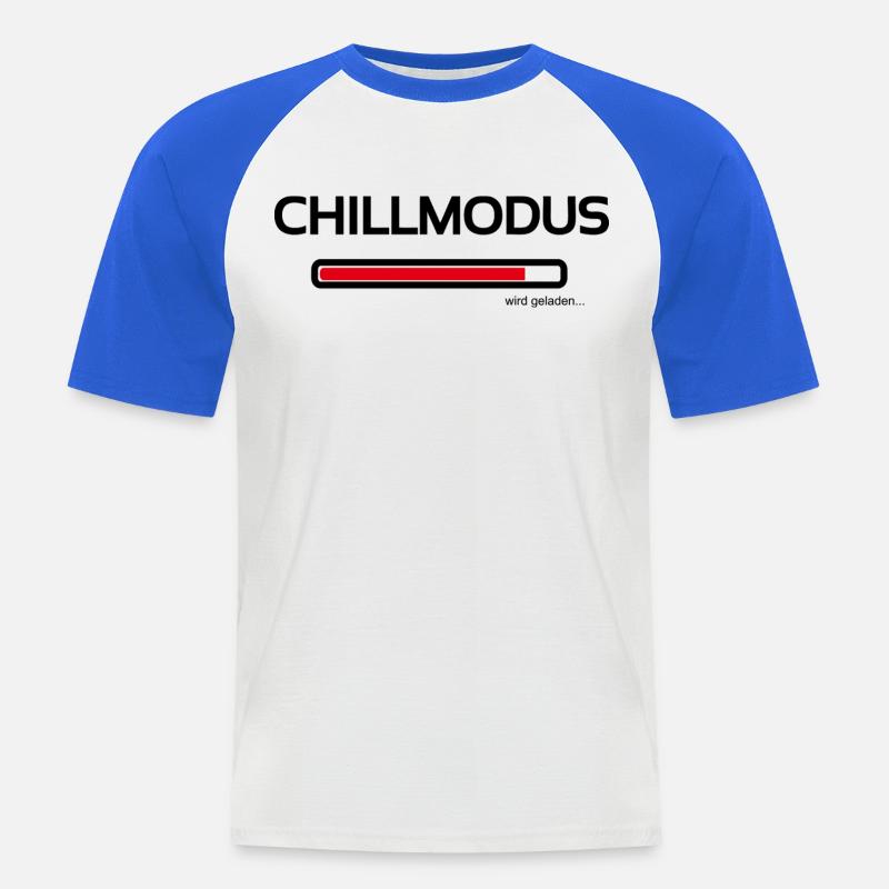 Chillmodus - heute wird nur noch ausgeruht - Männer Baseball-T-Shirt - Weiß/Royalblau