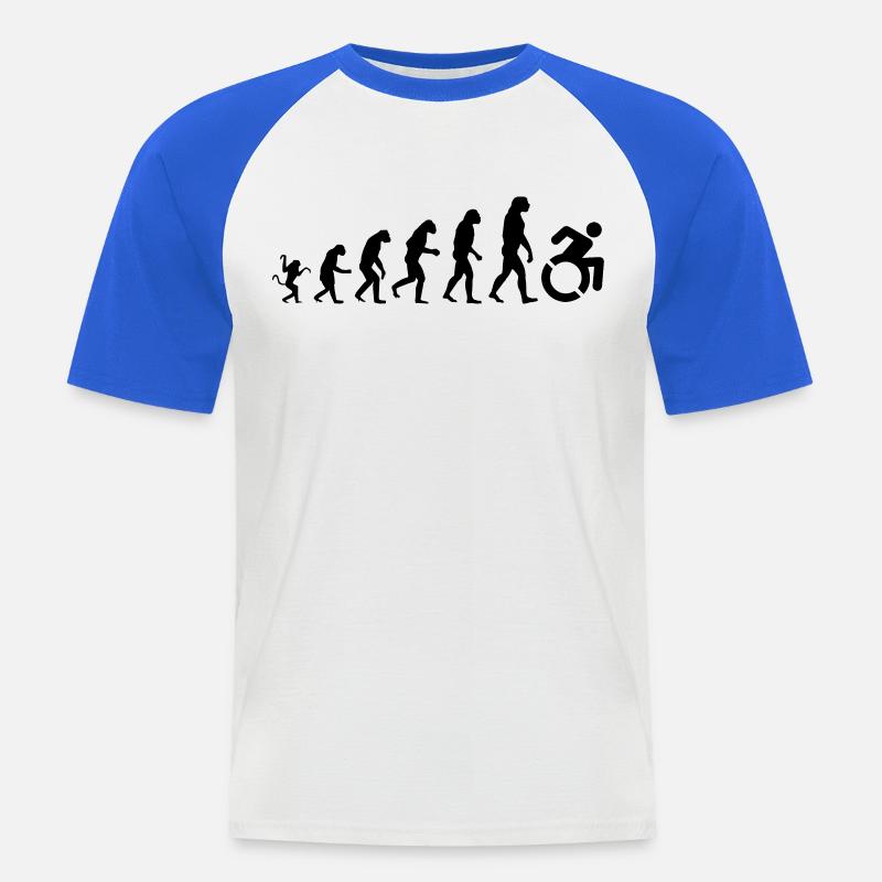Evolution des Rollstuhls * - Männer Baseball-T-Shirt - Weiß/Royalblau