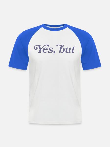 Ja, aber... - T-shirt baseball manches courtes Homme - blanc/bleu royal