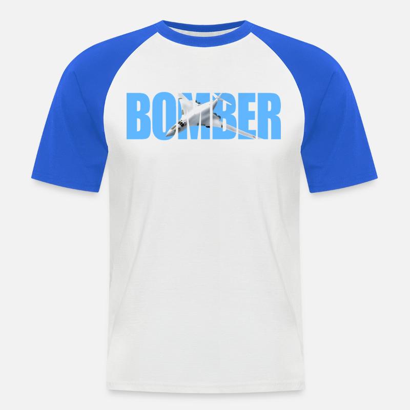 Bomber Tu-160 - Men's Baseball T-Shirt - white/royal blue