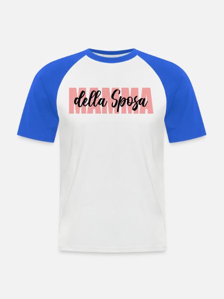 Mutter der italienischen Braut - Männer Baseball-T-Shirt - Weiß/Royalblau