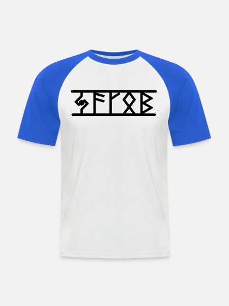 Jakob - Men's Baseball T-Shirt - white/royal blue