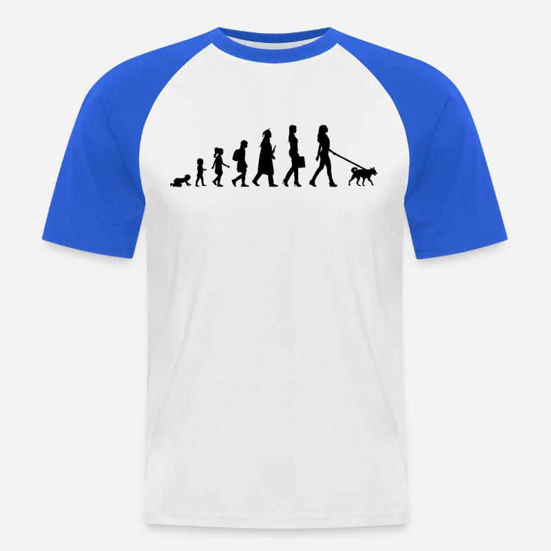 Entwicklung einer Hundehalterin - Männer Baseball-T-Shirt - Weiß/Royalblau