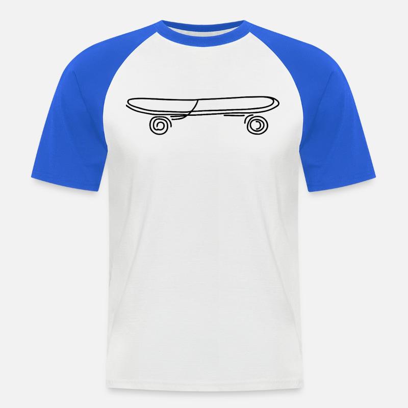 Skateboard - Men's Baseball T-Shirt - white/royal blue