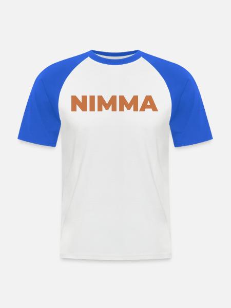 NIMMA - T-shirt baseball manches courtes Homme - blanc/bleu royal