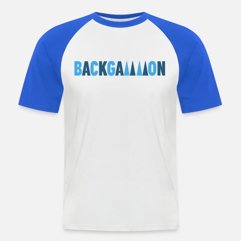 Backgammon - Männer Baseball-T-Shirt - Weiß/Royalblau