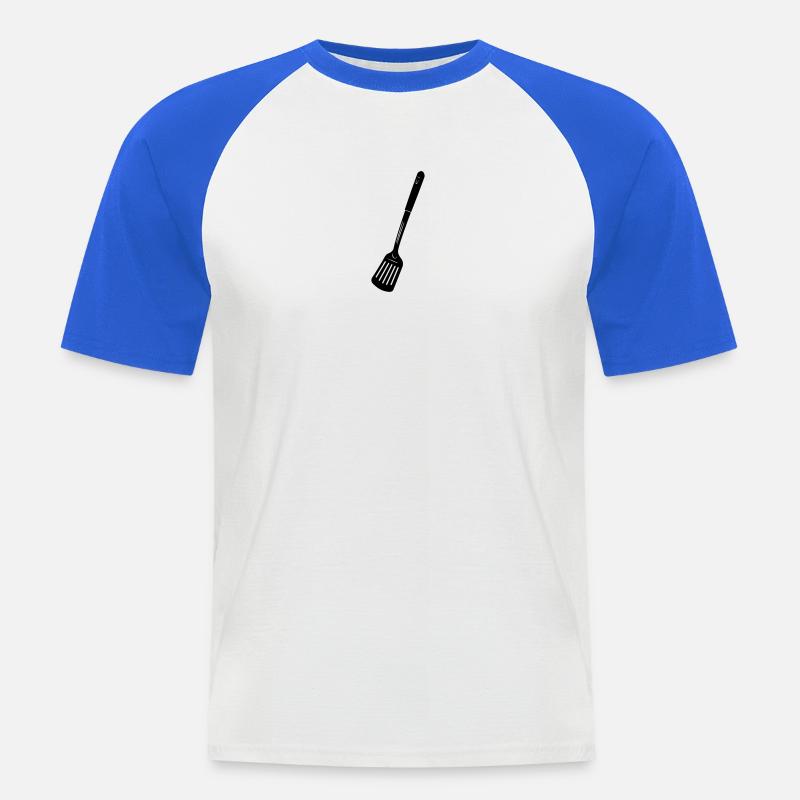 Küchenutensilien Fritteuse oder Backlöffel - Männer Baseball-T-Shirt - Weiß/Royalblau