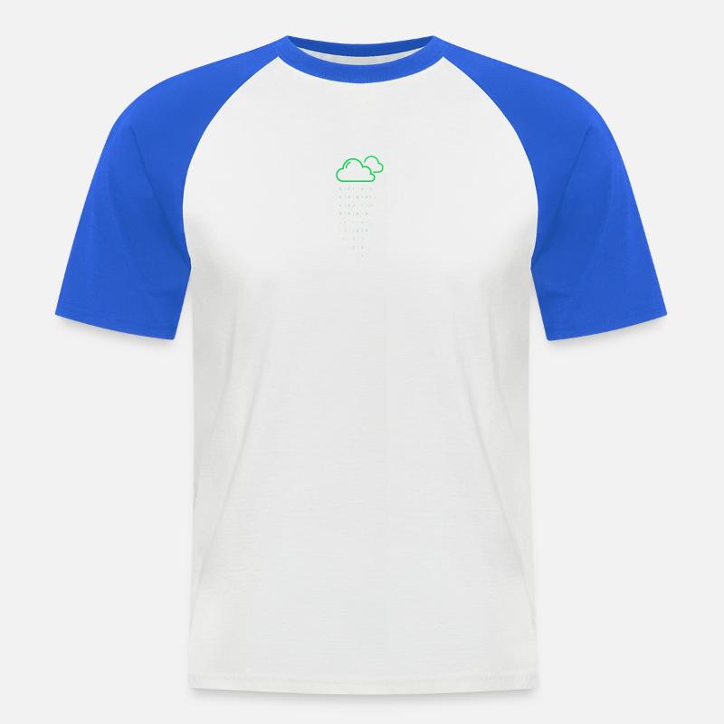 Cloud rain code - Men's Baseball T-Shirt - white/royal blue