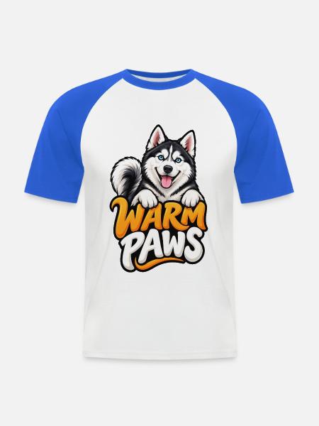 Sibirischer Husky - Männer Baseball-T-Shirt - Weiß/Royalblau