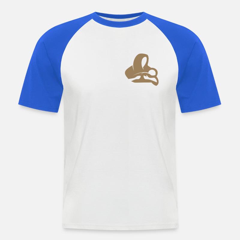 Maria mit Jesuskind | Mutter mit Kind-Emblem - Männer Baseball-T-Shirt - Weiß/Royalblau