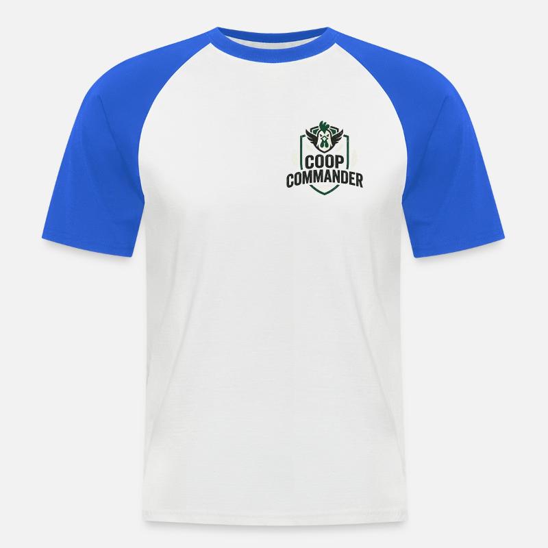 Huehnerhalter Experte - Männer Baseball-T-Shirt - Weiß/Royalblau