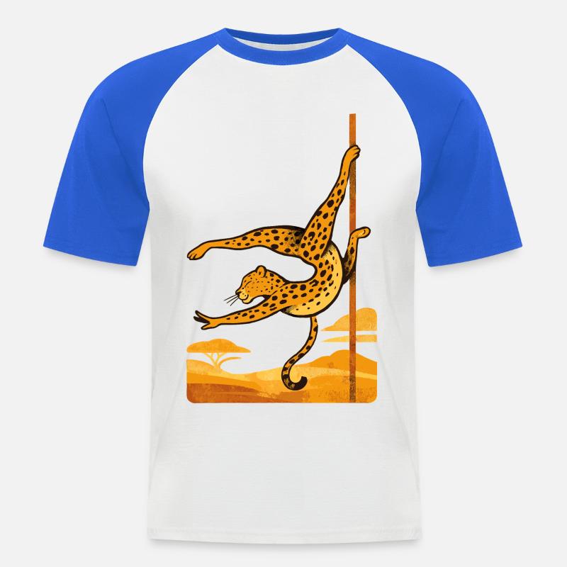 Pole Dance Leopardin Poledancerin Geschenk - Männer Baseball-T-Shirt - Weiß/Royalblau