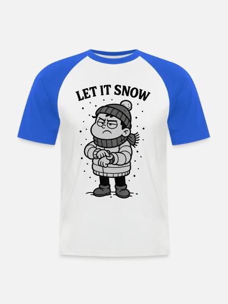 Let It Snow Already Weihnachten - Männer Baseball-T-Shirt - Weiß/Royalblau