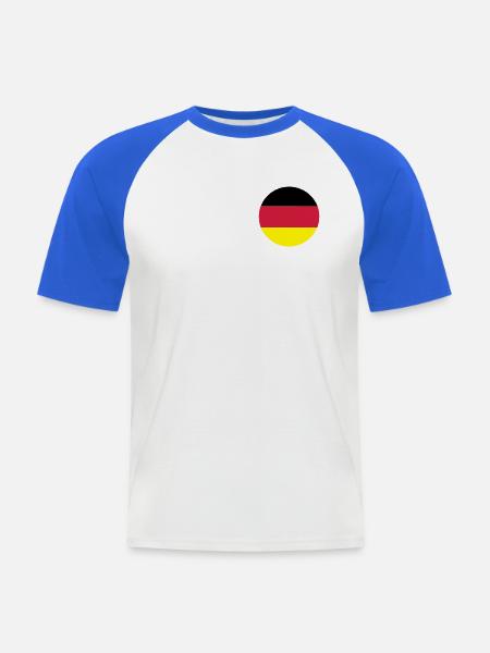 Deutschland - Männer Baseball-T-Shirt - Weiß/Royalblau