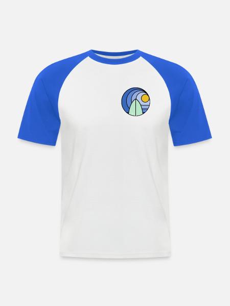 Surf Sundowner I (black) - Männer Baseball-T-Shirt - Weiß/Royalblau