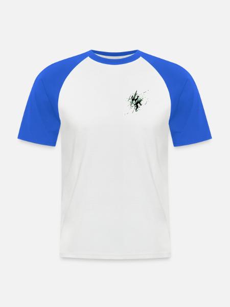 Green Splash Climber - Männer Baseball-T-Shirt - Weiß/Royalblau