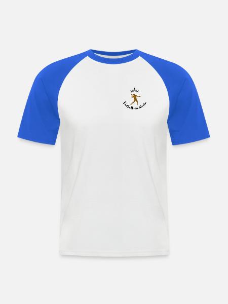 Quarterback im Einsatz - Männer Baseball-T-Shirt - Weiß/Royalblau