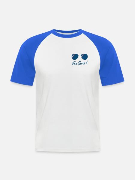 Sicher - Männer Baseball-T-Shirt - Weiß/Royalblau