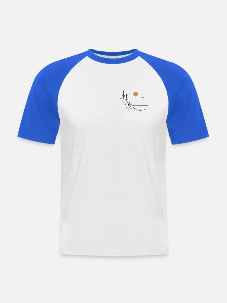 Küstenklippen Sonne - Männer Baseball-T-Shirt - Weiß/Royalblau